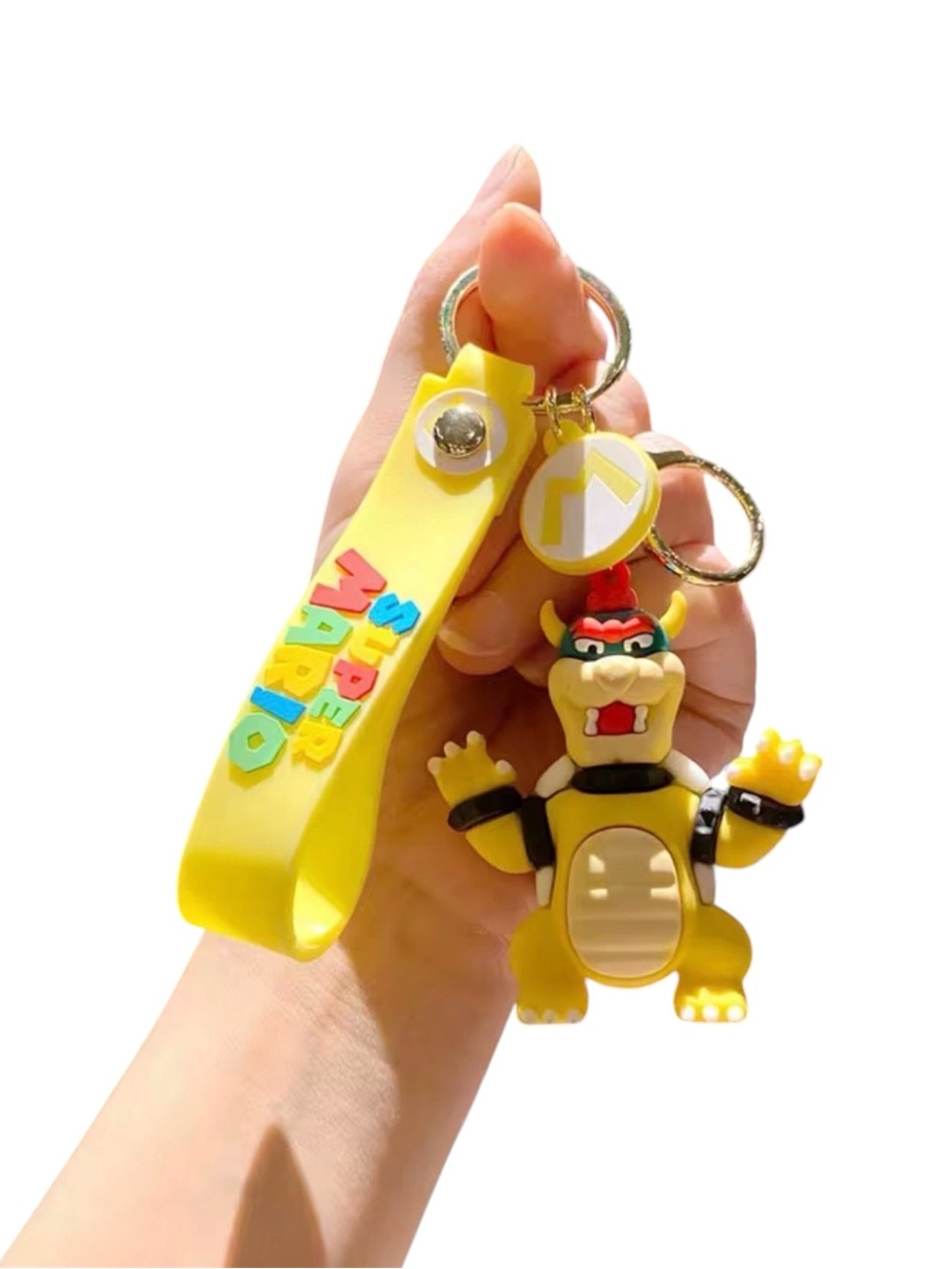 Bowser Keychain Super Mario Yellow Silicone Keyring Figure Bag Charm Nintendo